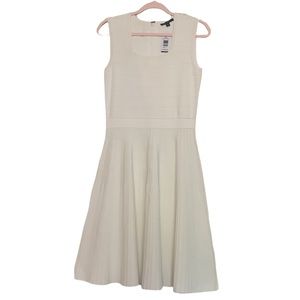 Pink Tartan NWT scalloped trim square neck off-white dress size small